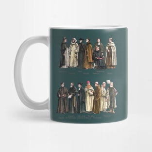 Orders of Religious from an Antique Illustration Mug